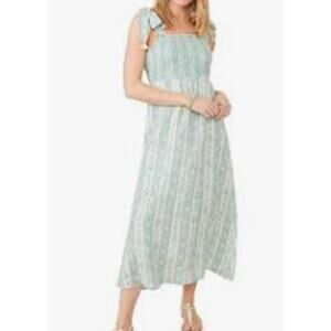 Spartina‎ 449 Saylor Resort Linen-Blend Midi Dress Pockets Size Medium